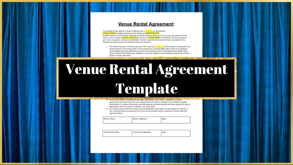 TEMPLATE: Venue Rental Agreement – The Performer's Guide